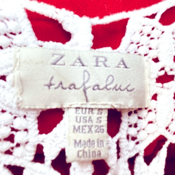 Zara Trafaluc Hand Crochet Lace Tank |Scalloped Hem |Unlined |White Cotton |Sz S - Picture 13 of 13